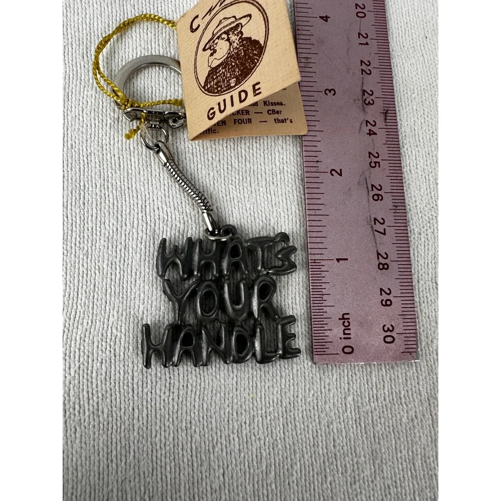 CB Guide Silvertone‎ Chain Link WHATS YOUR HANDLE Pendant Necklace CB Radio Talk